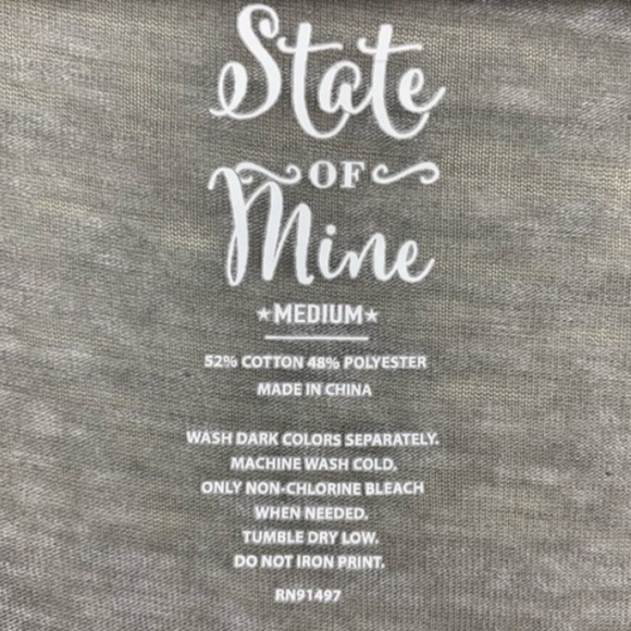 STATE OF MINE Grey Graphic Burnout “BRUNCH” Tee - Picture 7 of 9